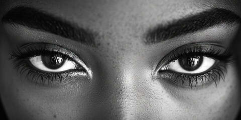 Intoxicating Eyes of Desire: A close-up shot of passionate eyes, framed by long eyelashes and rosy cheeks.