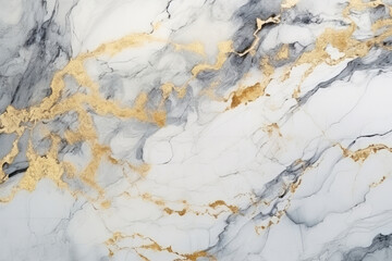 Fototapeta premium Processed collage of white and gold marble texture. Background for banner, backdrop or texture
