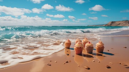 Happy Birthday message handwritten on beach