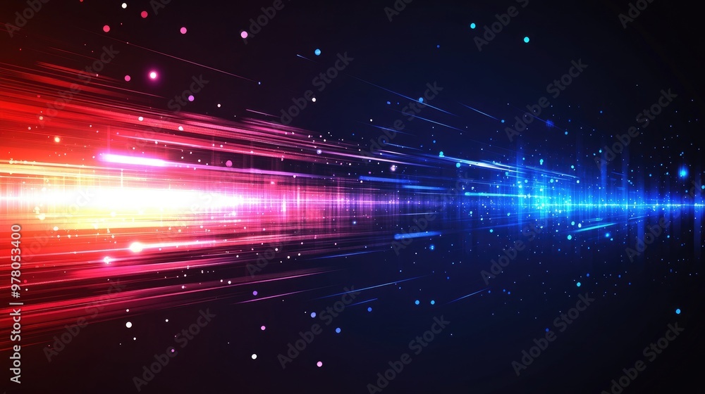 Poster abstract background with bright lights. perfect for use in tech and science-related projects.