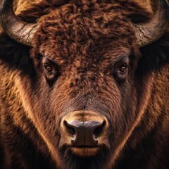 Majestic Buffalo Portrait with Details and Powerful Presence