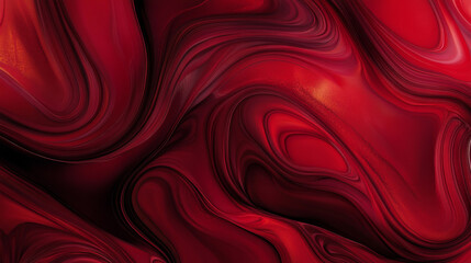 A bold crimson organic pattern with swirling, fluid shapes. The smooth curves and rich colors create a dramatic, energetic background.