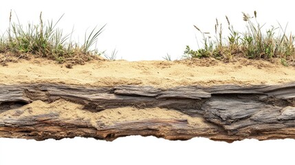 Long jump sandpit, on the white background
