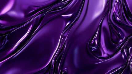 Obraz premium A deep violet plastic poster with chaotic folds and creases. The glossy surface gleams with sharp reflections, adding a modern, edgy texture.