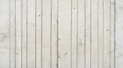 Obraz premium A pale concrete wall with a textured surface, featuring vertical grooves running along its length. The subtle cracks and imperfections add a sense of age and wear to the otherwise clean structure.