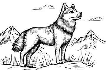 Cute coloring page featuring a playful dog for kids creativity.