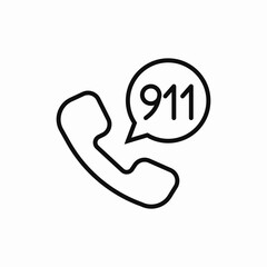 phone call 911 icon sign vector