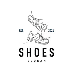 Shoe Logo, Minimalist Line Style Sneaker Shoe Design Simple Fashion Product Brand