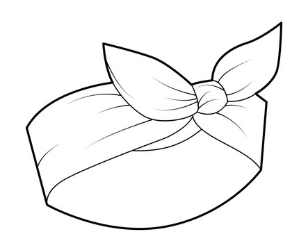recommend clip art: Headscarf Headband Summer Head Fashion accessory clothing technical illustration. Vector headgear for Men, women, unisex style, flat template CAD mockup sketch outline isolated
