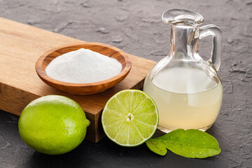 Lemon lime juice with baking soda - Citrus latifolia.