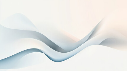Obraz premium A clean, minimalist abstract banner with soft gradient waves in silver and light blue, creating a polished and professional corporate design.