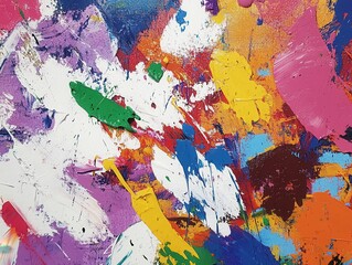 Fototapeta premium Abstract Oil Painting with Vibrant Colors and Thick Brushstrokes