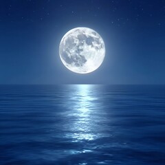full moon on the sea