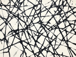 Obraz premium Abstract Black Ink Strokes on White Background