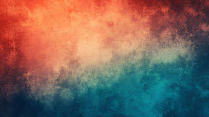 Obraz premium Grainy gradient background teal orange red blue retro noise texture summer banner poster backdrop design 