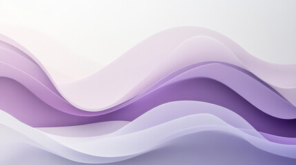 Fototapeta premium A minimalist background featuring fluid wavy shapes in a gradient from light gray to soft lavender, offering a calm and modern design.