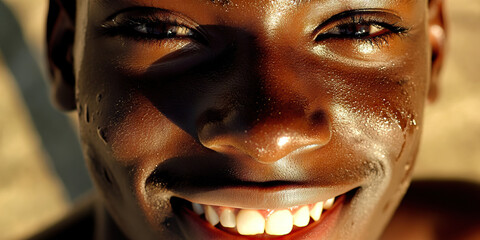 Carefree Explorer: A young man, his face alight with adventure, his smile contagious.