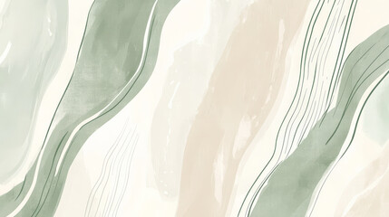 A minimalist hand-drawn background featuring delicate sketchy lines forming an abstract pattern in muted tones of sage green and cream, creating a serene and elegant design.