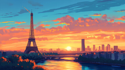 Illustration of eiffel tower 
