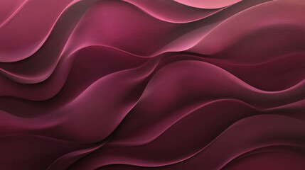 Obraz premium A rich background showcasing flowing wavy shapes in a gradient from deep burgundy to soft rose, creating a luxurious and elegant visual effect.
