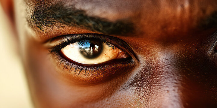 Focused Mindscape: A close-up shot of an individual's thoughtful expression.