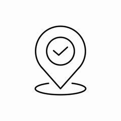 location pin check mark icon sign vector