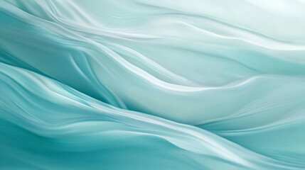 Obraz premium A soft gradient background blending from teal to light blue, with smooth horizontal lines moving gently across the canvas. The fluid lines create a sense of calm and continuous motion.