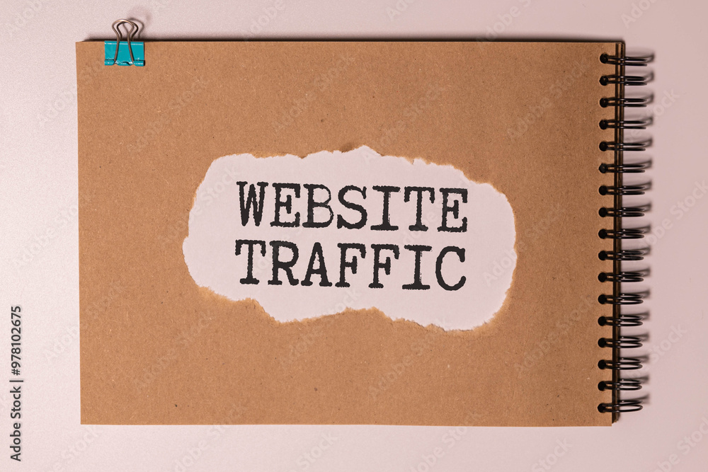 Poster memo note written with text website traffic isolated on green background