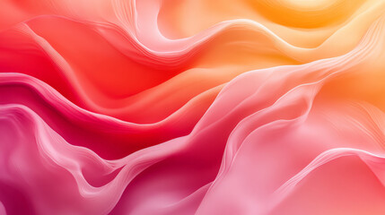 Obraz premium A warm gradient from coral pink to soft orange, with dynamic liquid waves for a vibrant, modern look.
