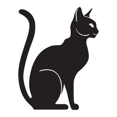 This is a simple black and white illustration of a cat silhouette.