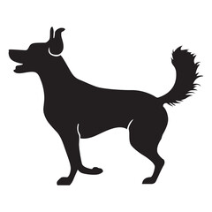 This is a simple black and white illustration of a cat silhouette.