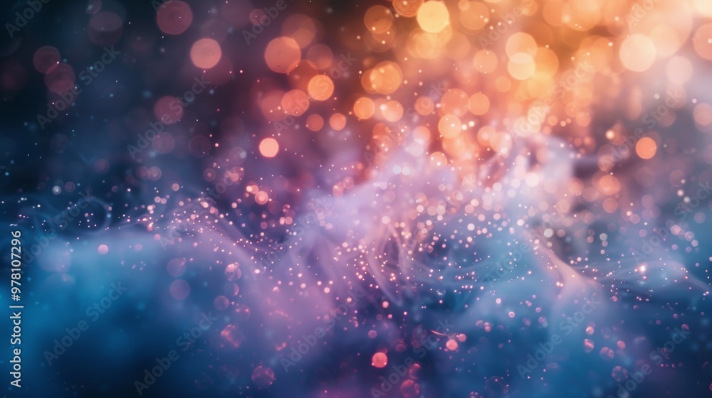 Aufkleber abstract bokeh lights and particles in soft colors