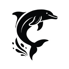 Obraz premium Dolphin Jumping Silhouette