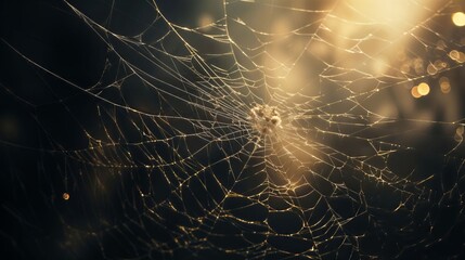 Gloomy Halloween background with cobwebs