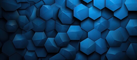 Obraz premium Blue hexagonal tiles with 3D effect