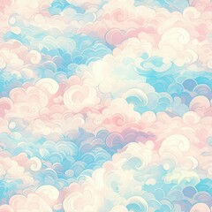 Calming cloud-like pattern in a soft dreamy color palette