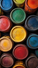 Spiraling Vibrance: Colorful Djembe Drums Arrangement
