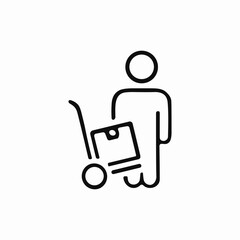 storage package carrier worker icon sign vector