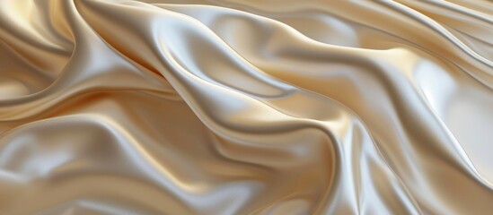 Fototapeta premium Shimmering gold satin fabric with gentle folds