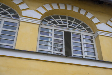 Fototapeta premium Sliding castle window in the castle. 