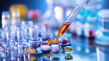 A clinical drug trial setting featuring researchers and participants engaged in the process, highlighting the importance of medical research and development.