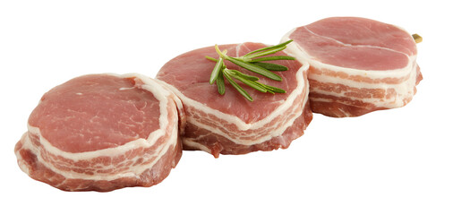 Bacon Wrapped Beef Fillet ound loaf on a stick