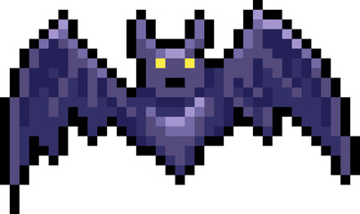 Fototapeta premium Halloween Bat Pixel 8bit Illustration.