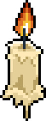 Obraz premium Halloween Wax Candle Pixel 8bit Illustration.