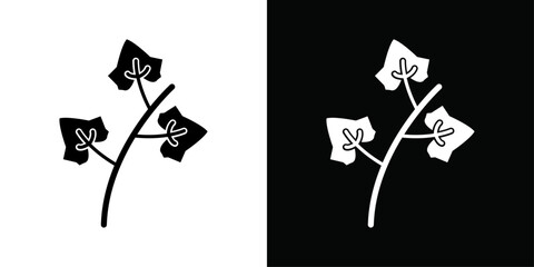 English ivy icon Vector flat thin line illustration