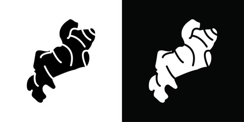 ginger icon Vector flat thin line illustration