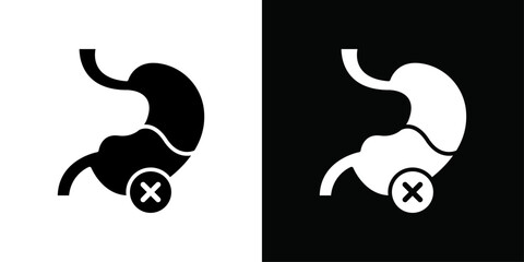 Indigestion icon Vector flat thin line illustration