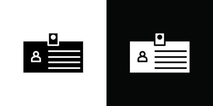 recommend clip art: Identification card icon Vector flat thin line illustration