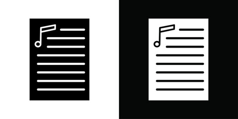 Lyrics icon Vector flat thin line illustration