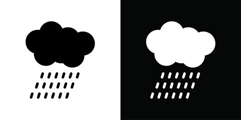 Rain icon Vector flat thin line illustration